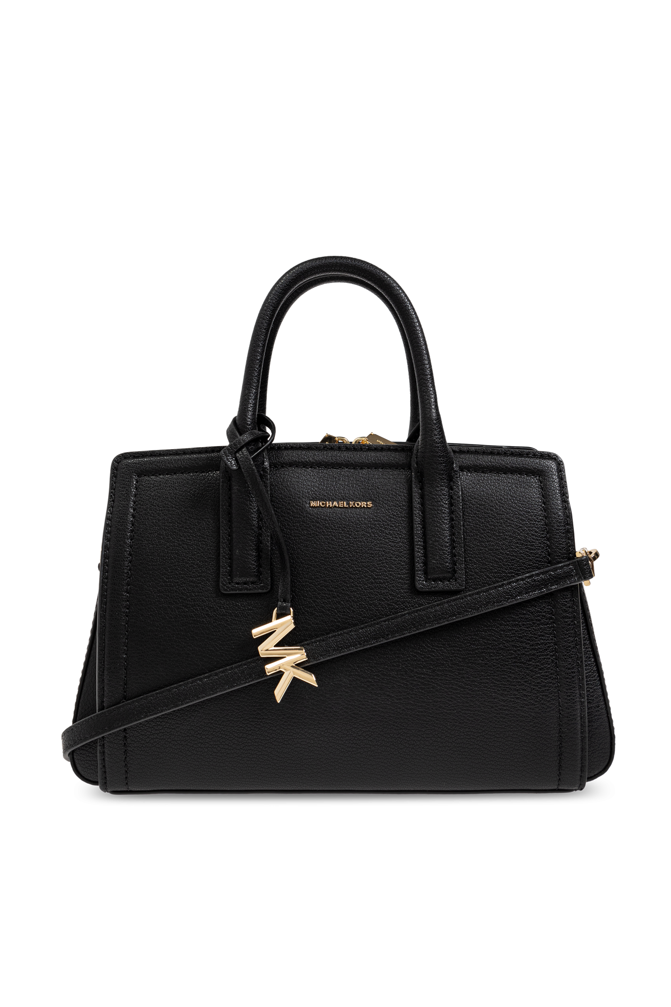 トートバッグ Michael Kors HANDBAG \"LAILA SMALL\" (30S5G9IS1L 001BLACK) Laila Small Pebbled Leather Satchel | Michael Kors [US]